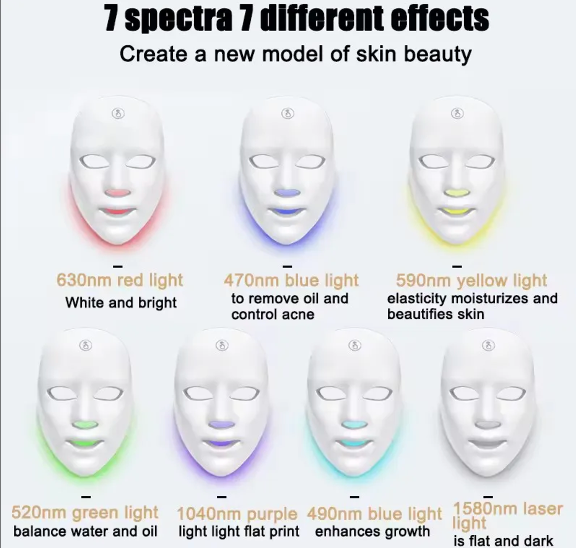 NutraGlow 7-Color Optimized LED Skin Care Mask (Free with $150 Purchase)