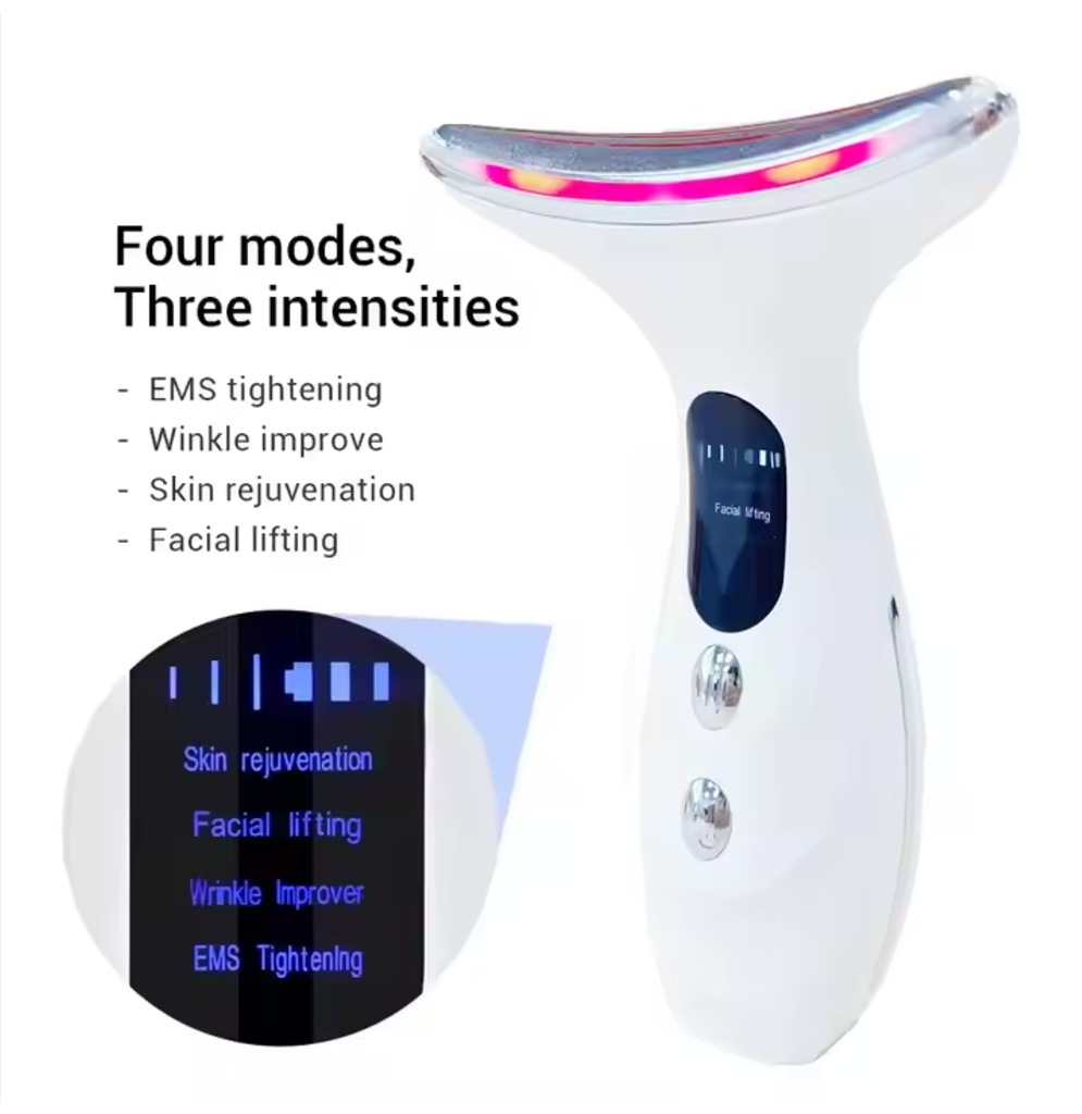 NutraGlow LED Photon Microcurrent Face & Neck Lifting Massager